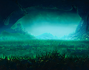 Background: Deep Sea Cave - Green Tinted