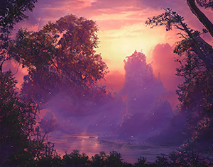 Background: Forest Sunset