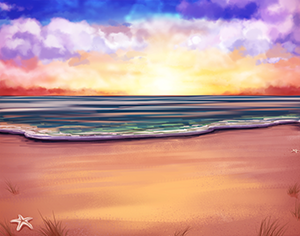 Background: Beautiful Beach - Sunset