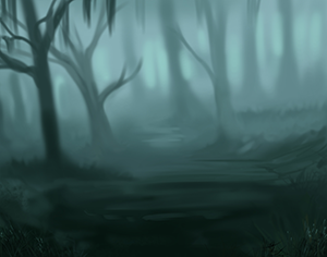 Background: Misty Swamp - Eerie Green